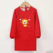 1pc Cartoon Cute Painting Smock, Art Drawing Graffiti Apron, Reversible Wear For Eating, Unisex - Multicolor - View 7