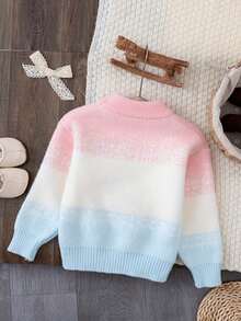 时尚女童可爱美人鱼图案套头毛衣，适合户外活动、度假、露营，是送礼佳品，秋冬季必备。