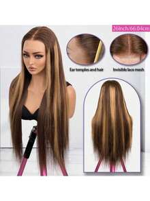 200% Plus Density Lace Front Wigs 28 30 32 Inch 13X4 13X6 HD Bone Straight HD Lace Wigs Natural Swiss Pre Plucked Transparent Lace 4/27 Honey Blonde Color Human Blended Hair Wigs With Baby Hair High Temperature Resistant Fiber Wig For Women - S4/27 - View 3