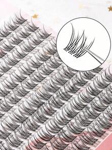 !! !120pcs C-Curl, Natural To Thick Appearance, Easy DIY Self-Adhesive Fluffy Clustered False Eyelashes Extension, Reusable Suitable For Beginnerslash Clusters,Eyelash Clusters,Individual Eyelashes,Lashes,Fake Lashes.Random Style Delivery.