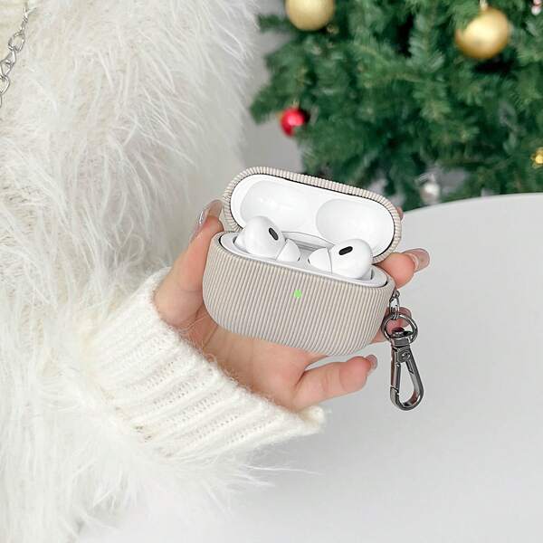 Estuche protector de auriculares compatible con AirPods 1/2, AirPods 3, AirPods 4, AirPods Pro y AirPods Pro 2. Fabricado en material TPU con un acabado texturizado, incluye un mosquetón y proporciona protección total. (Estuche protector para AirPods 4), (Estuche protector para AirPods Pro y AirPods Pro 2).