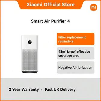 Xiaomi Smart Air Purifier 4 – High-Efficiency Air Cleaner With 400m³/H PM CADR, Covers 28–48m², Low Noise ≤64dB, App Control, Ideal For Bedrooms & Living Rooms