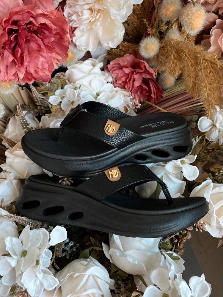 Modare ultraconforto sandalia tamanco furos chinelo tamanquinho - Preto Venezia - Visão 5