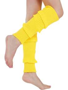 1双纯色针织腿套，简约时尚休闲风，适合秋冬季日常保暖，超过10种颜色可选，Y2K风格，舒适保暖 - 彩色 - 查看 4