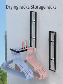 1pc Wall Mounted Magnetic Washing Machine Side Rack, Clothes Hanger Storage Organizer For Bathroom