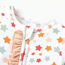 PatPat Bamboo Baby Boy/Girl Animal Printed 2-Way Zip Anti Slip Long-Sleeve Footie With Hairband - Màu be - Xem 6