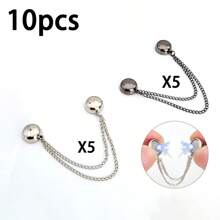 2/3/4/6/8/10/12pcs Magnetic Waist Cincher Clips, Adjustable T-Shirt Hem Clips, Perfect Fit, Metal Snap Buttons, Available In White/Gold/Black