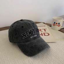 1 件男女通用刺绣“NEW YORK”水洗棒球帽，可调节休闲防晒棒球帽 - 彩色 - 查看 4