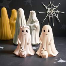 1 Stück Halloween Geister Serie Silikon Form, DIY Geister Braut und Bräutigam Handgemachte Seife, Gips, duftende Kerzen Form, Halloween Dekoration, Handwerksgeschenk Form