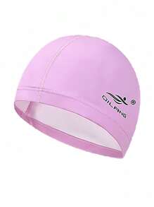 1 件男女通用防水泳帽，弹性 PU 材质，带护耳设计，适合长卷发 - 彩色 - 查看 7