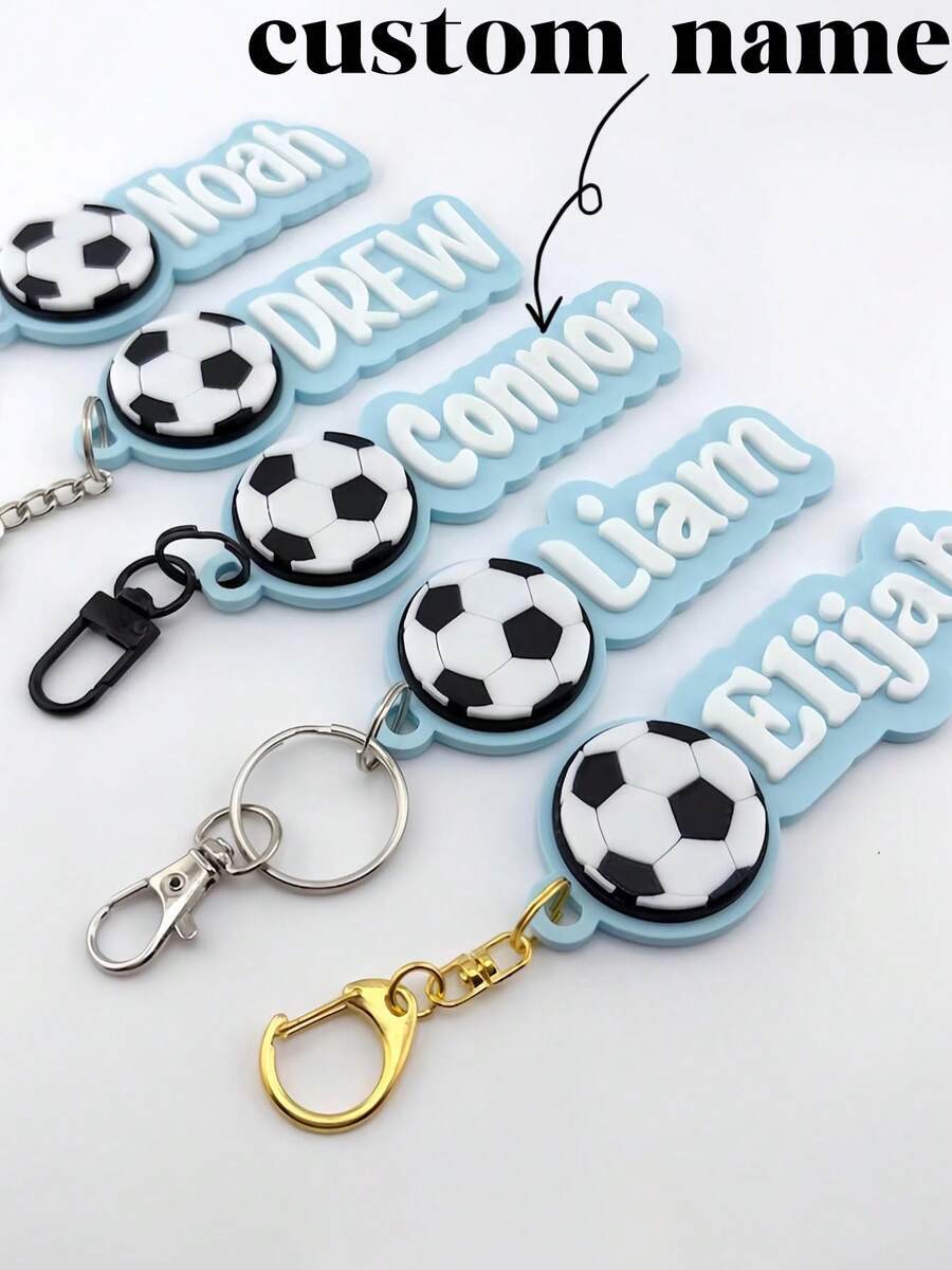 Personalized Football/Rugby Name Tag Keychain, Sports Team Equipment For Teens, Back To School Gift - Multicolor - View 1
