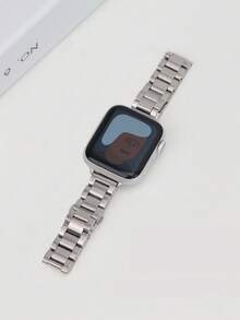 1条女士可调节时尚抗氧化不锈钢表带，兼容 38mm、40mm、41mm、42mm、44mm、45mm、46mm、49mm，兼容 Series 11/10/9/8/7/6/5/4/3/2/1/SE，智能手表表带，配件，情人节礼物和女士礼物，智能手表表带 - 銀色 - 查看 5