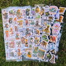 20张3D山海经主题贴纸，意大利励志贴纸，中国神话山海经主题贴纸，趣味创意抽象无厘头贴纸，3D防水泡泡贴纸 - 彩色 - 查看 4