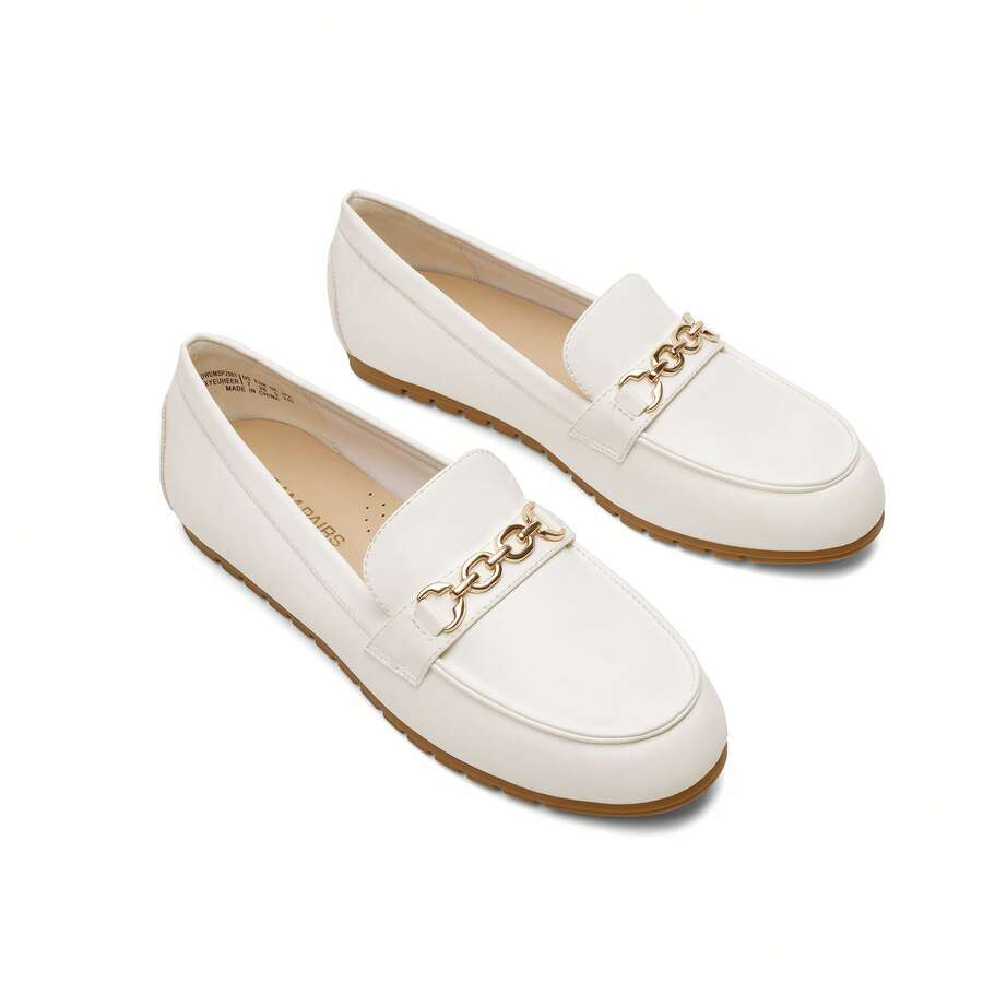 Penny Loafers For Women Casual Comfortable Slip On Flat Lightweight Arch Support Leisure Work Shoes Comfort Walking Driving Dress Shoes - trắng - Xem 1