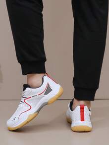 Rubber Sole Non-Slip Sports Shoes For Men & Women, Suitable For Badminton, Volleyball, Tennis, Table Tennis, Running, Travel - Red - View 4