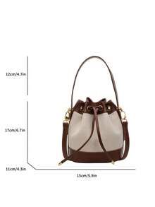 Women Bucket Bag, Fashion Casual Ladies Straw Woven Shoulder Crossbody Bag, Drawstring Closure Small Handbag, Summer Straw Beach Bag For Women, Vacation Essentials, Perfectly Matching With Beach Accessories Women, Hottest Beach Bags For Women, Fashion Summer Vacation Bag, Beach Essentials Women Bags For Vacation & Holiday, Newest Holiday Bag - Khaki - View 2