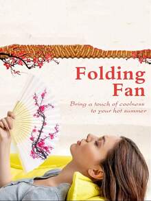 6pcs/Set Plum Blossom Dance Folding Fan For Women, Summer Style, Japanese Ancient Costume, Retro Classical Design, Suitable For Makeup, Stage, Photography