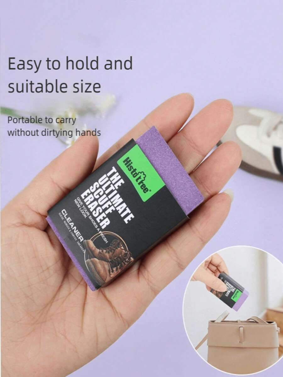 1 Piece Of Heavy Duty Suede And Cowhide Leather Shoe Polish - Quick Stain Removal Cleaner For Sneakers, Boots And Leather, No Water/Soap Required, No Damage To Pigment Material, Care For Exquisite Colors - Essential Cleaning Tools For Footwear, Ergonomic Design, Moisture-Absorbing And Sweating Fabric