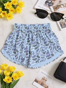 1PCS Camo Shorts, Womens Pajama Shorts, Gym Shorts For Women, Camping Work Out Y2k, Christmas Pajama Pjs, Shorts For Women, Biker Shorts Women, Running Shorts - Màu tím  Violet - Xem 2