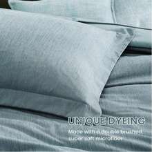 Comforter Set - 7 Pieces Bed In A Bag Queen Bedding Sets With Comforter, Sheets, Pillowcases & Shams, Reversible Bedding Comforters Sets - 霧霾藍 - 查看 6