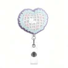 1pc Cute Fruit Cartoon Retractable Layered Acrylic Easy-Pull Badge Clip, Fun For Doctors And Nurses - Multicolor - View 5