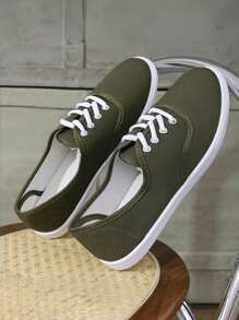 舒适女式帆布系带鞋 - 柔软透气休闲运动鞋，适合散步和跑步