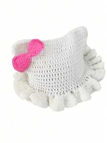 1 件手工钩针编织猫耳波浪帽，男女通用秋冬保暖 Y2K 街头嘻哈头饰，适合万圣节、圣诞节、DIY 秋季服装的可爱暗黑风格 - 彩色 - 查看 5