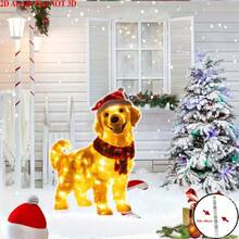 1pc 2D Flat Adorable Dog Acrylic Garden - Perfect For Christmas Outdoor Decor, No Power Needed - Ideal Christmas Holiday Gift For Loved Ones And Friends, Holiday Decor, Seasonal Decor, Modern Design, Minimalist Icon, Dog Themed Decor, Decorative Sign, Gift - Multicolor - View 4