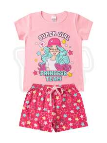 10 Piece Kit For Girls And Young Women Summer Set Sizes S To 16 5 T-Shirts/Blouses + 5 Bermuda Shorts/Shorts Children's Clothing Ready For Delivery - 彩色 - 查看 9