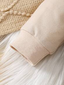 2件套男婴翻领印花3D蝴蝶结小熊刺绣连体衣+裤子套装