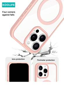 1pc Acrylic Magnetic Wireless Charging Anti-Drop Slim Candy Color TPU Edge Phone Protective Case Compatible With IPhone 17 ProMax/17/17 Pro/17 Air/16/16 ProMax/16 Pro/16/15/15 Pro/15 ProMax/15 Plus/14/13/12/11