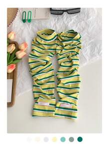 1 Pair Women's Loose Fit Striped Sunscreen Arm Sleeves For Spring And Summer, Thin Lightweight UV Protection Arm Covers, Cycling Arm Warmers, New Design, Solid Color, Long Style - Multicolor - View 4