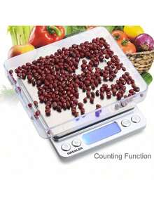 3kg/0.1g Food Scale Precise Grams Kitchen Baking Scale Portable Stainless Steel Surface Easy To Clean Mother's Day Gift - 銀色 - 查看 7
