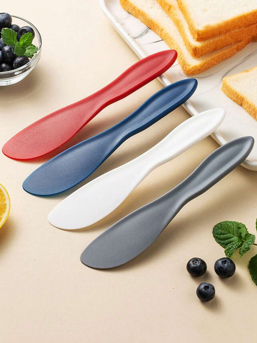 5 piezas Espátula de pastel de plástico multifunción, raspador de colores, herramienta de repostería para crema, pudín, mermelada, paleta, cuchillo raspador