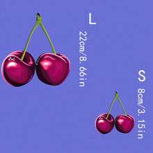 1 pièce/2 pièces/3 pièces Peinture décorative hyperréaliste de cerise / Petit décor convenant pour T-shirt/Masque/Jeans/Sac à dos, lavable, autocollant unisexe DIY