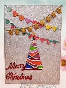 Christmas + Christmas Tree 1 Metal Cutting Knife Mold Cutting Mold DIY Paper Card Craft For Cutting Thin Sheets, Greeting Card Craft Decoration, Decorative Embossing, Home Project Making Tools Carbon Steel Mold Home Decor Christmas Decorations Room Decor