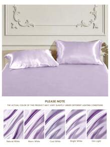 1个高级丝滑缎面信封式枕套，柔软透气，不易起皱，呵护秀发肌肤，提升睡眠质量，不含枕芯，浅紫色，通过Oeko-Tex认证 - 蒟蒻紫 - 查看 9