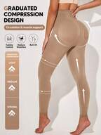 Leggings de compresión con malla, estilo básico para mujer