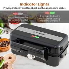 3 In 1 Waffle Iron Panini Press Grill And Sandwich Maker Set With Removable Non-Stick Plates & Portable Cool Touch Handle - US A Type Plug(110-127V) - View 4