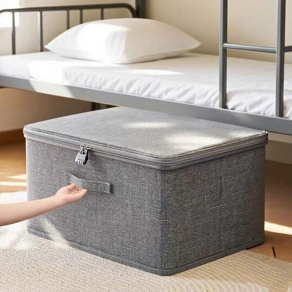 1 pieza Bolsa de almacenamiento plegable de tela gruesa con asa, inodora y transpirable, adecuada para dormitorio, armario, ropa, mantas, organización del armario, también para guardería, dormitorio, sala de herramientas, almacenamiento de toallas