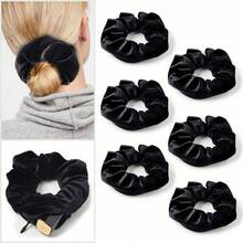 1pc Multi-Functional Hair Tie Storage Pouch - Portable Money Hider & Organizer, Non-Waterproof, Zippered Scrunchie Elastic Hair Tie With Secret Pocket For Keys, Cash, Headset, Accessory Storage - Fashionable Polyester Hair Band Accessory, Large Capacity Makeup Organizer Makeup Case, For Lipstick, Brush, Skincare, Mobile Phone, Coin, Small Items, For Home, Gift, Vacation And Festival Halloween Christmas Multifunctional Use Home Bathroom Decor Summer - 黑色 - 查看 3