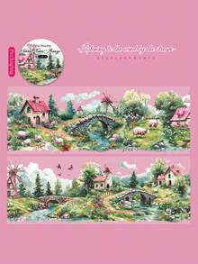 1 Roll Small Town Landscape & House PET Decorative Tape, Suitable For Scrapbooking, DIY, Photo Album, Planner - Multicolor - View 16
