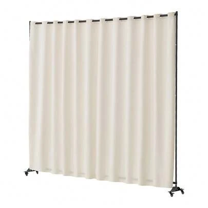 Room Divider, Portable Panel Room Divider With Wheels Curtain Divider Stand, Freestanding Room Divider Privacy Screen For Office, Bedroom, Dining Room, Study, Beige