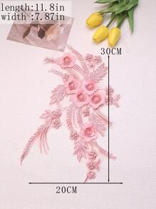 Handgefertigte 3D bestickte Perlenblumen Dekorative Applikationen, DIY Kleidungszubehör, Brautkleid Verzierungen, Größe: 30cm x 20cm