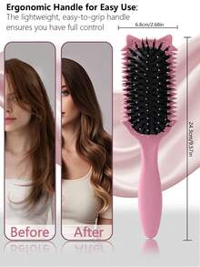 Hair brushes-EU+UK Lược uốn tóc tạo kiểu mới năm 2026 - Bàn chải tạo kiểu tóc xoăn, thích hợp cho tóc ướt, tạo kiểu tóc xoăn độc đáo cho phụ nữ. - Nhiều màu - Xem 5