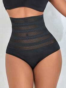 Pantalones moldeadores con control abdominal de cintura alta, ropa interior triangular postparto - Negro - Ver 5