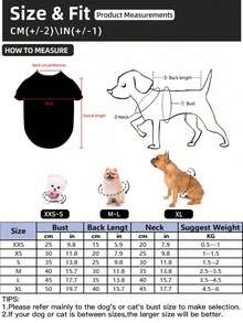 Cartoon Flannel Warm Dog Clothes Vest For Teddy, Puppy, Kitten, Red