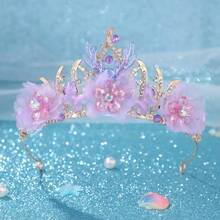 1件海洋风手工皇冠，饰有海星、美人鱼尾巴和贝壳，成人派对/生日/婚礼新娘头饰情人节配饰 - 彩色 - 查看 6