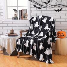 Halloween Ghost Blanket Single -Sided Ghost Wool Throw Blanket Lightweight Comfortable Soft Warm Blanket, Suitable For Home, Camping, And Halloween (Black), Cozy Soft Flannel Blanket & Suitable For Birthday Anniversaries, Valentine's Day, Thanksgiving, Christmas, Halloween, Wedding, New Year Gifts Provide Personalized Ideal Gifts For Her, Him, Family Members, Boyfriends, Girlfriends, Fathers, Family Members, Mothers, Lovers, Daughters, Sons, Grandfathers, Grandmothers, Friends, Classmates And Pets. Sofa, Bed, Car, Bedroom, Living Room, Office, Outdoor Camping, Beach, Wall Decoration, Bedroom Decor,  Halloween Blanket, Fall Decor, Fall Decorations For Home, Christmas Party Theme Blanket, Christmas Decor, Office Decoration - Nhiều màu 23 - Xem 1