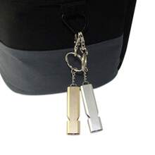 2 Emergency Survival Whistles - Gold Keychain Size, Portable, Perfect For Keylock Or Carry, Camping Accessories, Keychain Gift, Elegant Metal Finish, Suitable For Camping, Hiking, And Outdoor Safety - Gold - View 3